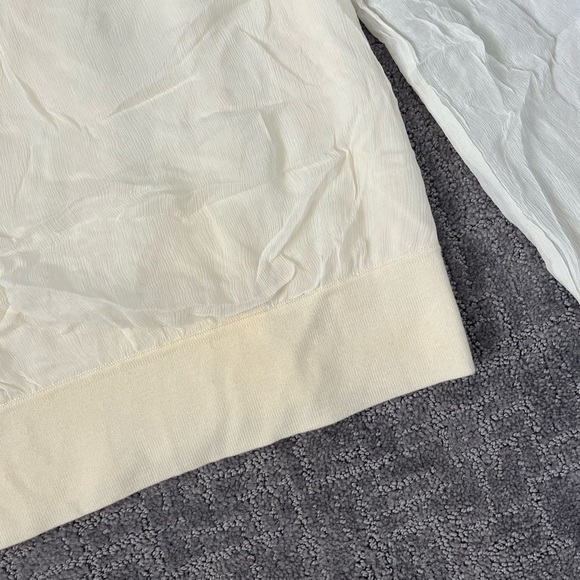 Ann Taylor Cream Long Sleeve Silk Blouse - Picture 4 of 6